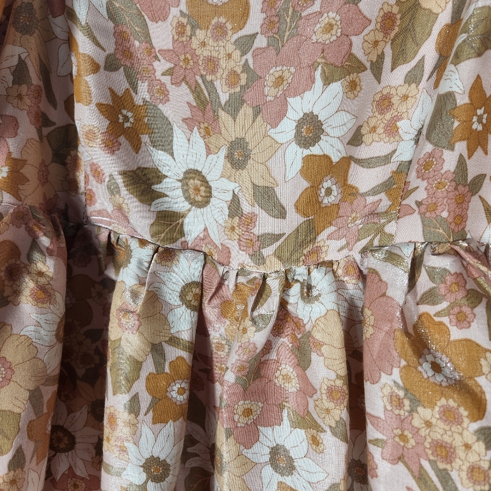 Storia Grace Floral Print Puff Sleeve Babydoll Mini Dress Size Small - Picture 6 of 11